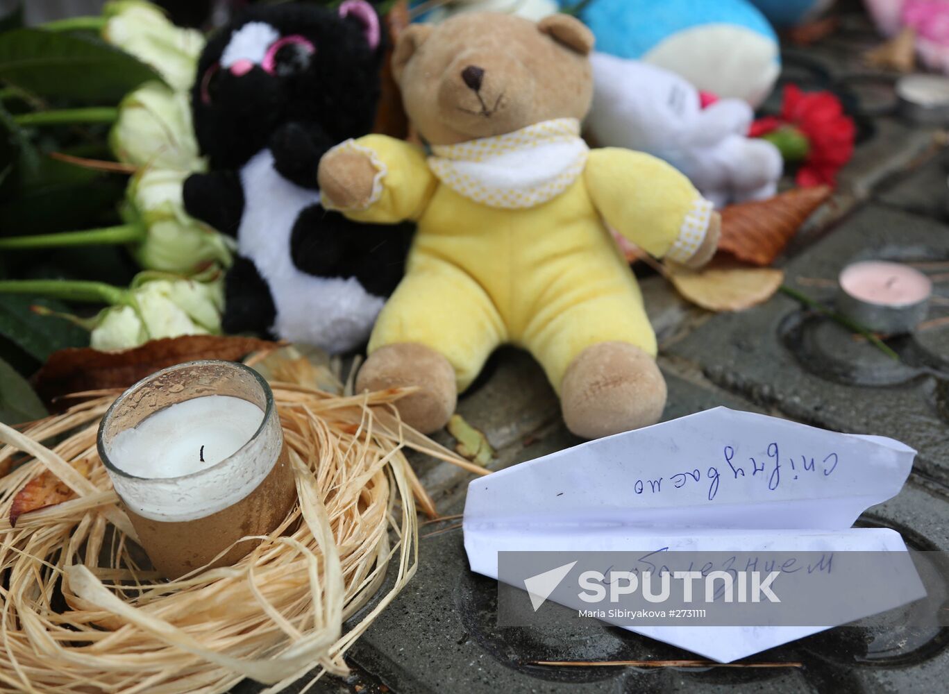 Flowers in memory of Airbus A321 crash victims near Russian embassies in foreign countries