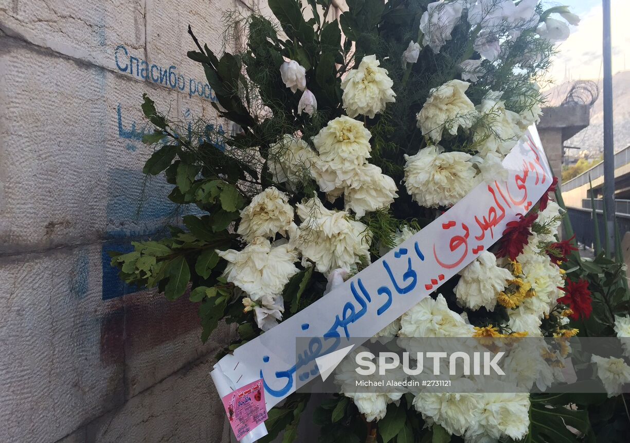 Flowers in memory of Airbus A321 crash victims near Russian embassies in foreign countries