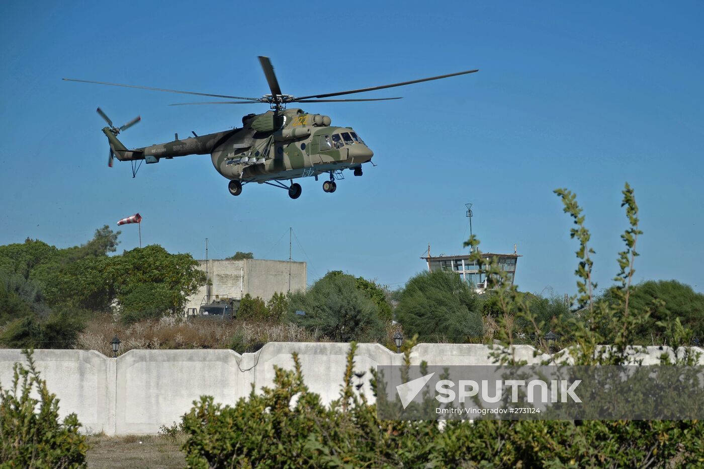 Russian warplanes at Hemeimeem air base in Syria
