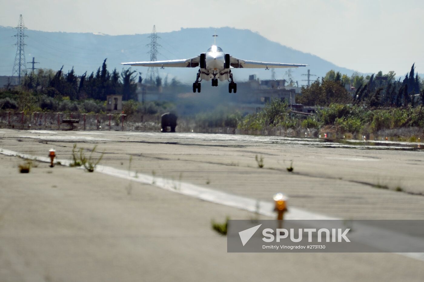 Russian warplanes at Hemeimeem air base in Syria