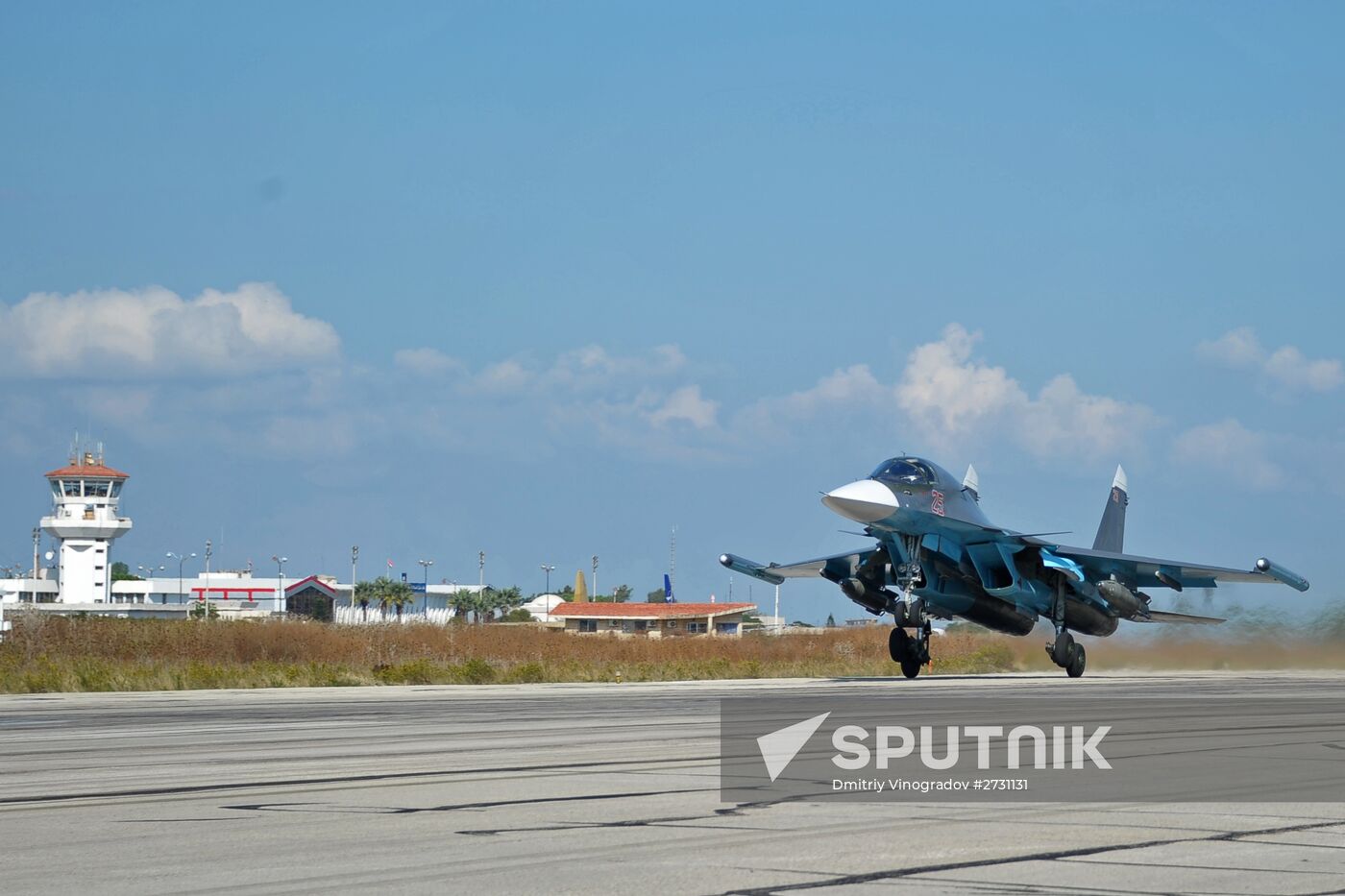 Russian warplanes at Hemeimeem air base in Syria