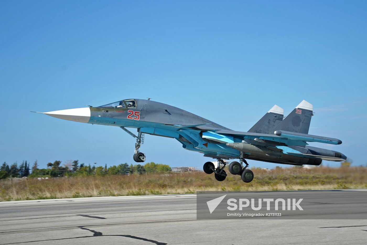 Russian warplanes at Hemeimeem air base in Syria