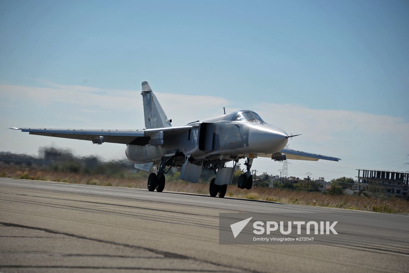 Russian warplanes at Hemeimeem air base in Syria