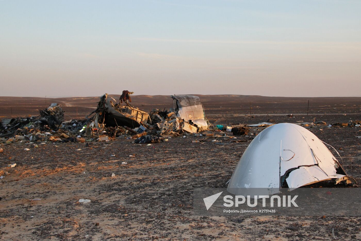 Search operations at Airbus A321 crash site in Egypt