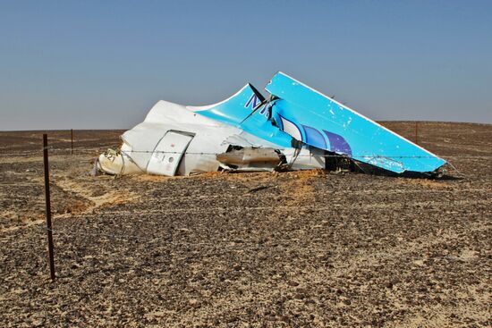 Search operations at Airbus A321 crash site in Egypt
