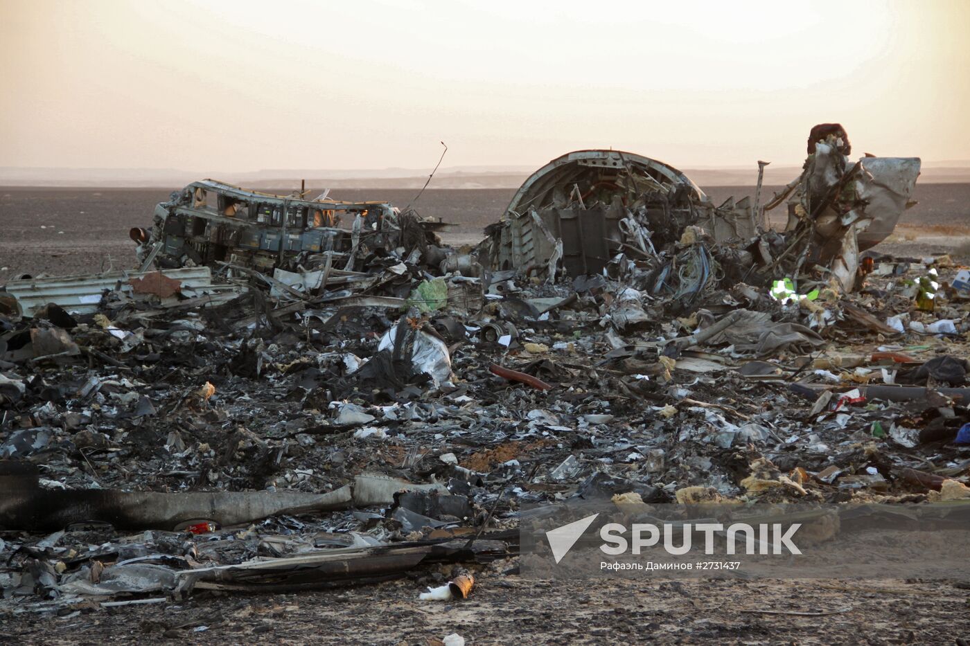 Search operations at Airbus A321 crash site in Egypt