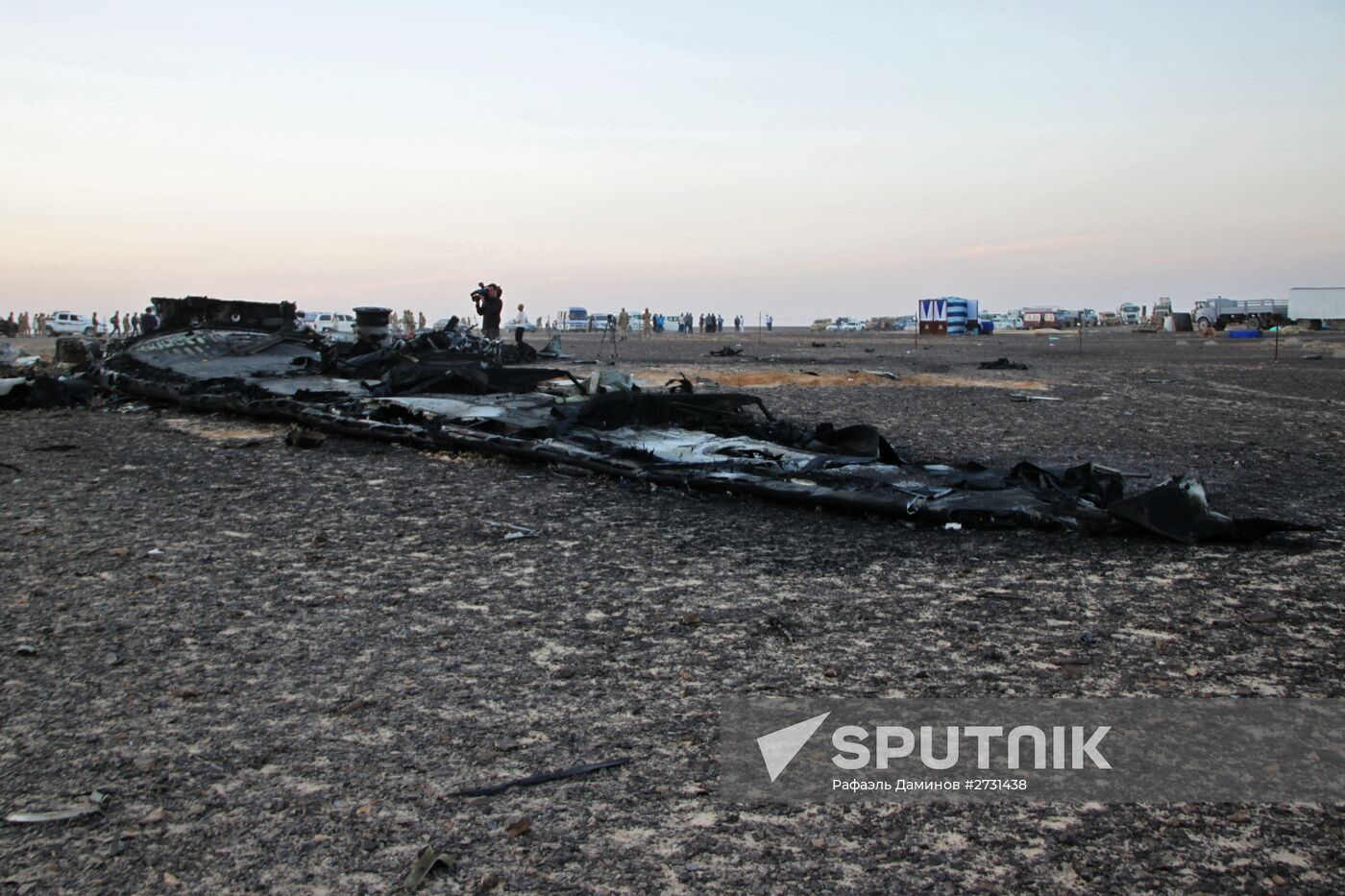 Search operations at Airbus A321 crash site in Egypt