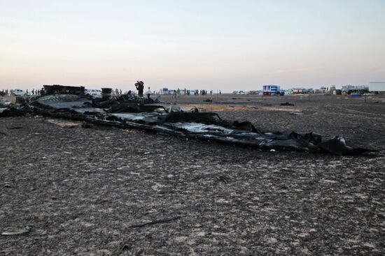 Search operations at Airbus A321 crash site in Egypt