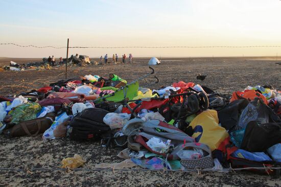 Search operations at Airbus A321 crash site in Egypt