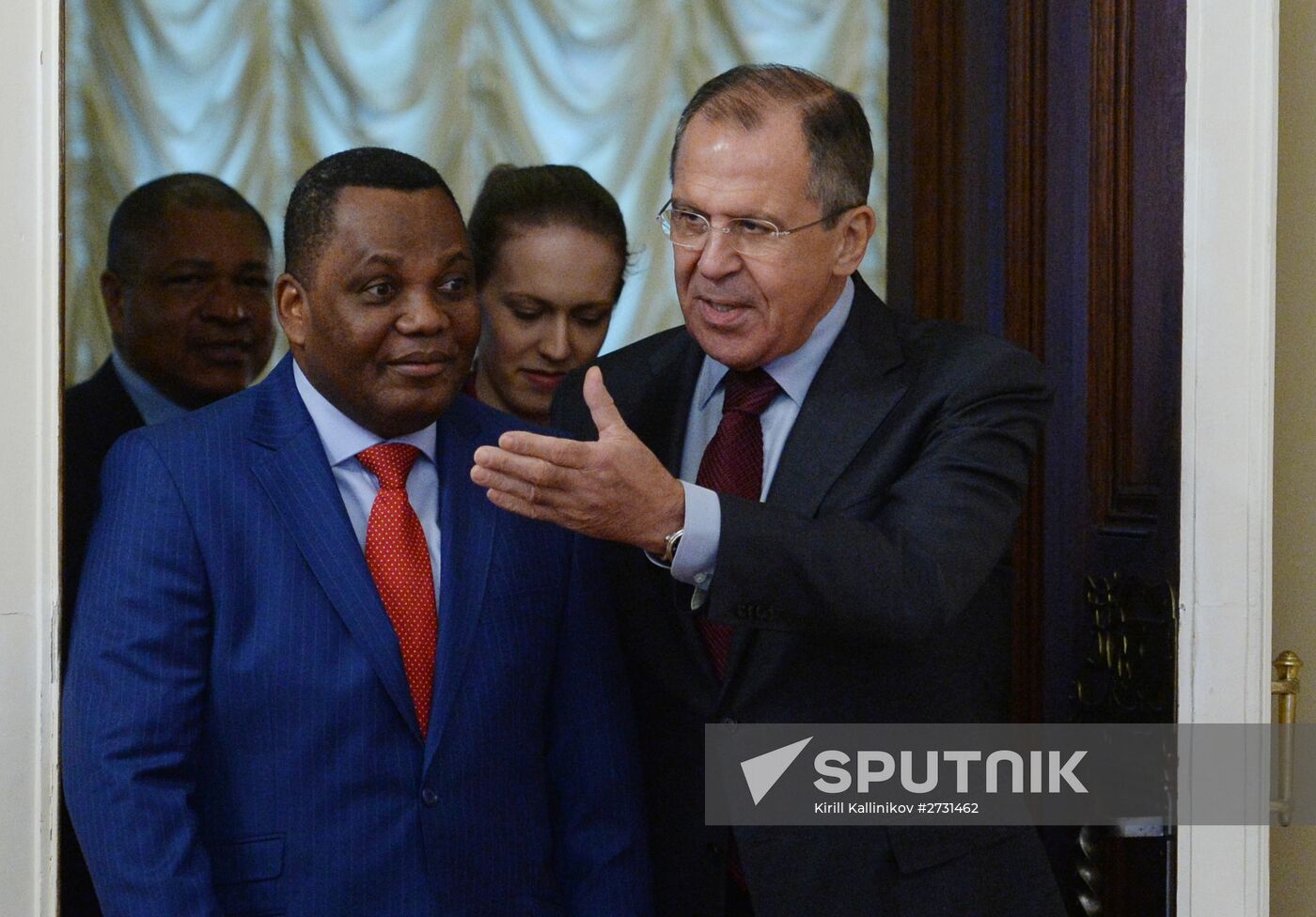 Russian Foreign Minister Sergey Lavrov meets with Jean-Claude Gakosso