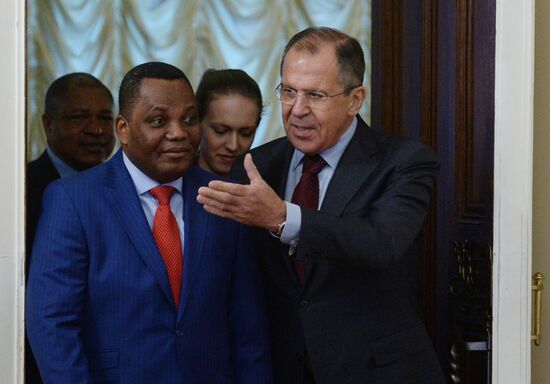 Russian Foreign Minister Sergey Lavrov meets with Jean-Claude Gakosso