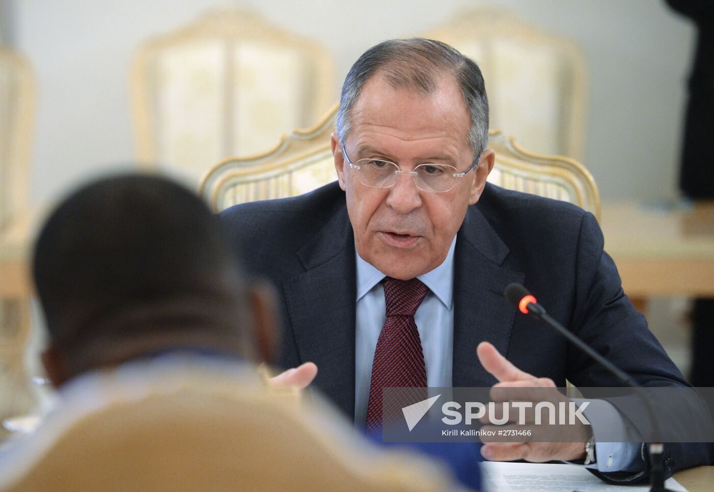 Russian Foreign Minister Sergey Lavrov meets with Jean-Claude Gakosso