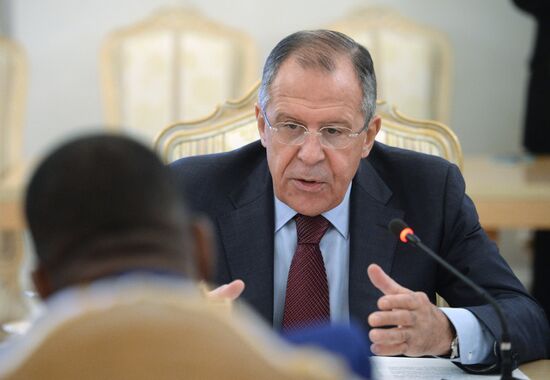 Russian Foreign Minister Sergey Lavrov meets with Jean-Claude Gakosso