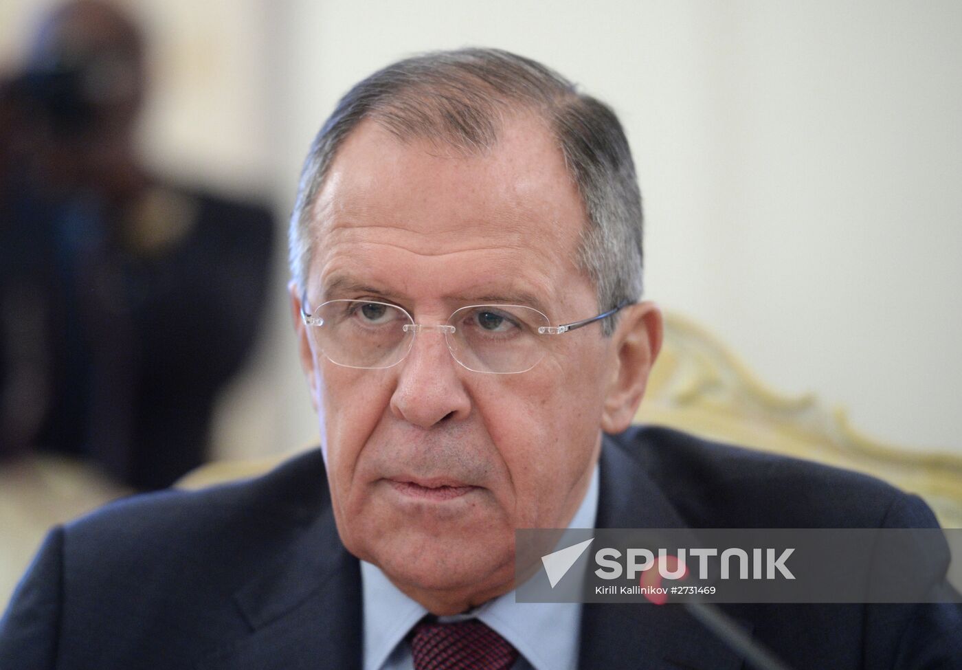 Russian Foreign Minister Sergey Lavrov meets with Jean-Claude Gakosso