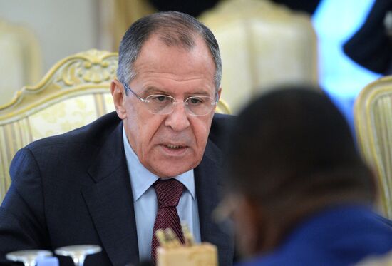 Russian Foreign Minister Sergey Lavrov meets with Jean-Claude Gakosso