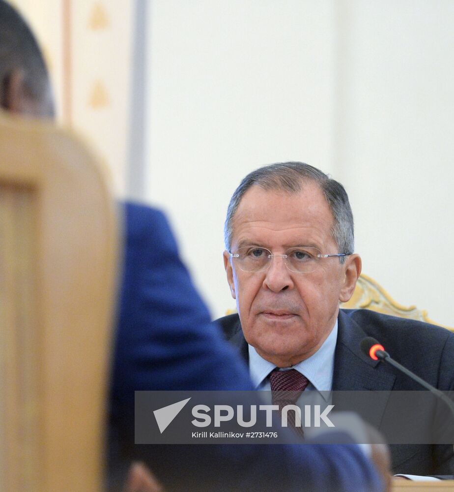 Russian Foreign Minister Sergey Lavrov meets with Jean-Claude Gakosso