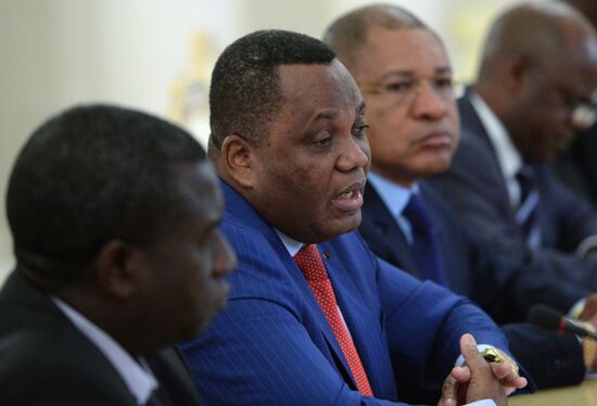 Russian Foreign Minister Sergey Lavrov meets with Jean-Claude Gakosso