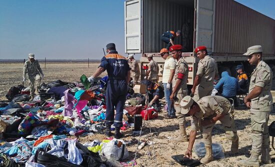 Searching Russian Airbus A321 crash site in Egypt