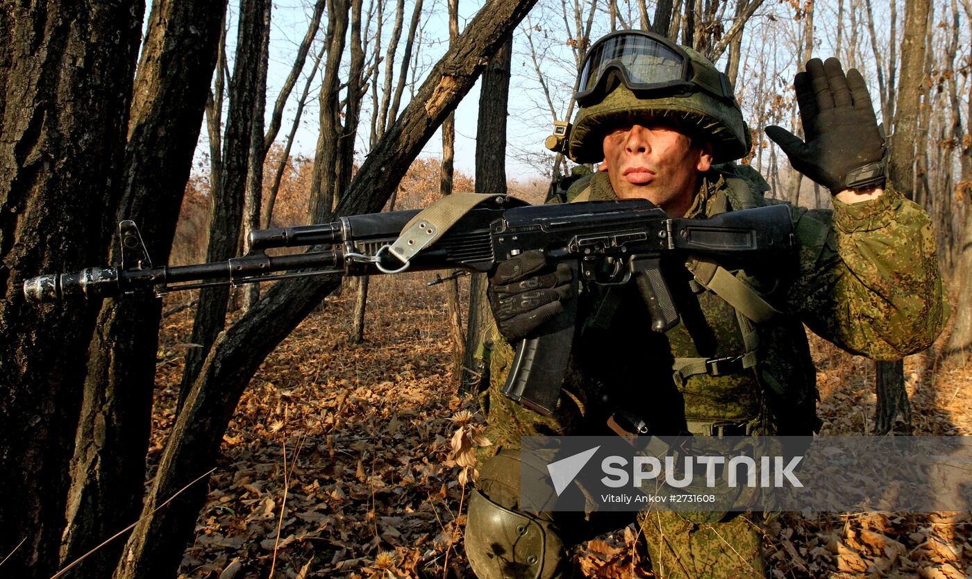 Combined tactical artillery and reconnaissance units exercise