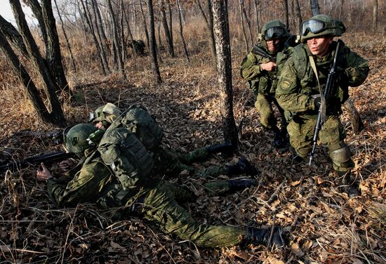 Combined tactical artillery and reconnaissance units exercise