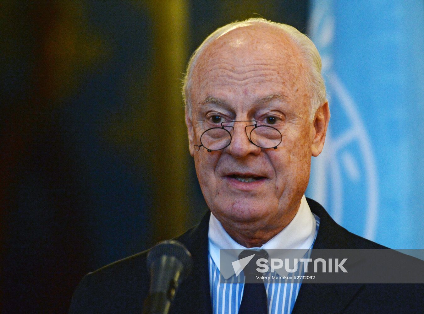 Russian FM Sergey Lavrov meets with UN Special Envoy for Syria de Mistura
