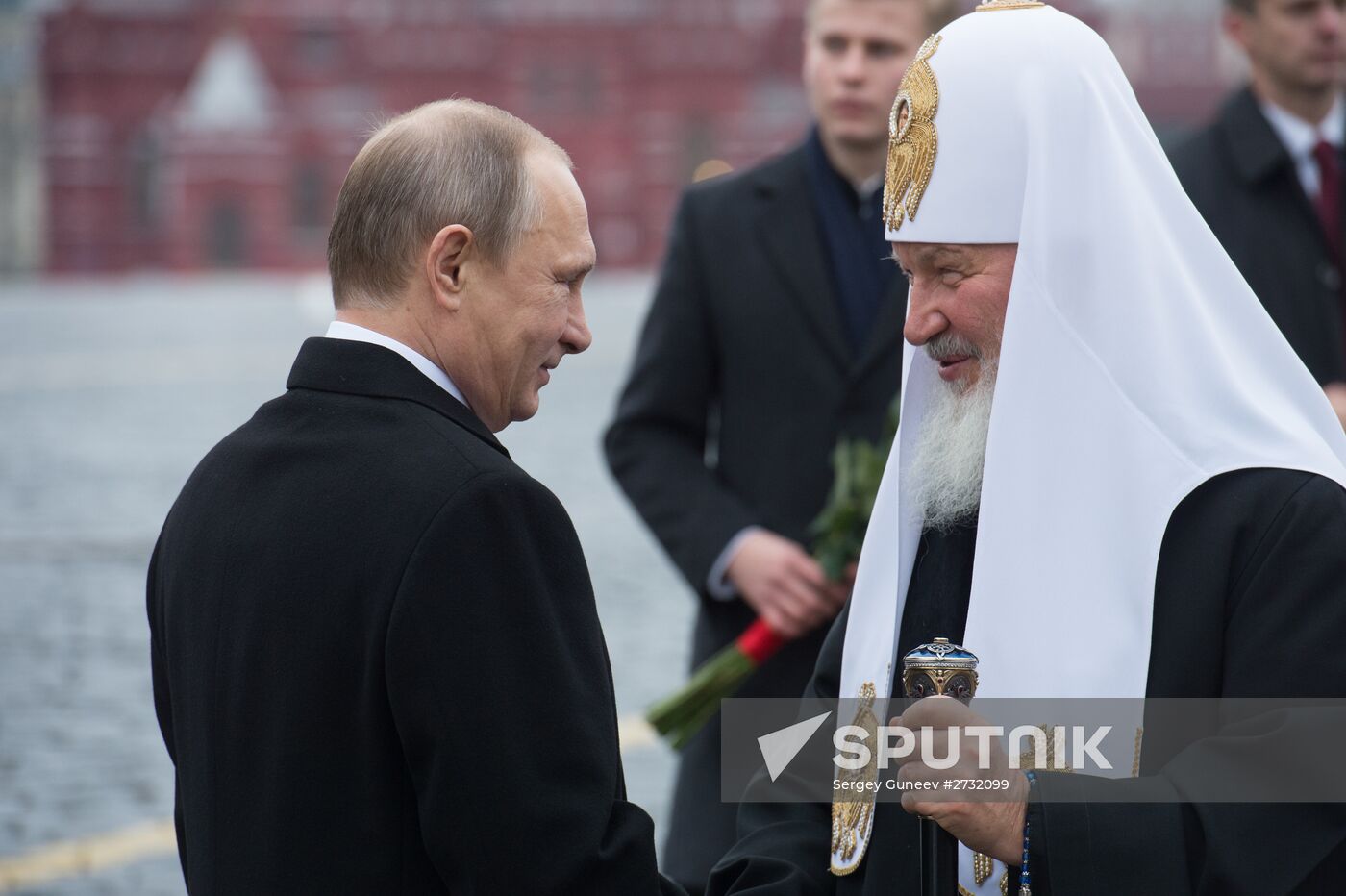 President Putin lays flowers at Minin and Pozharsky monument on Red Square