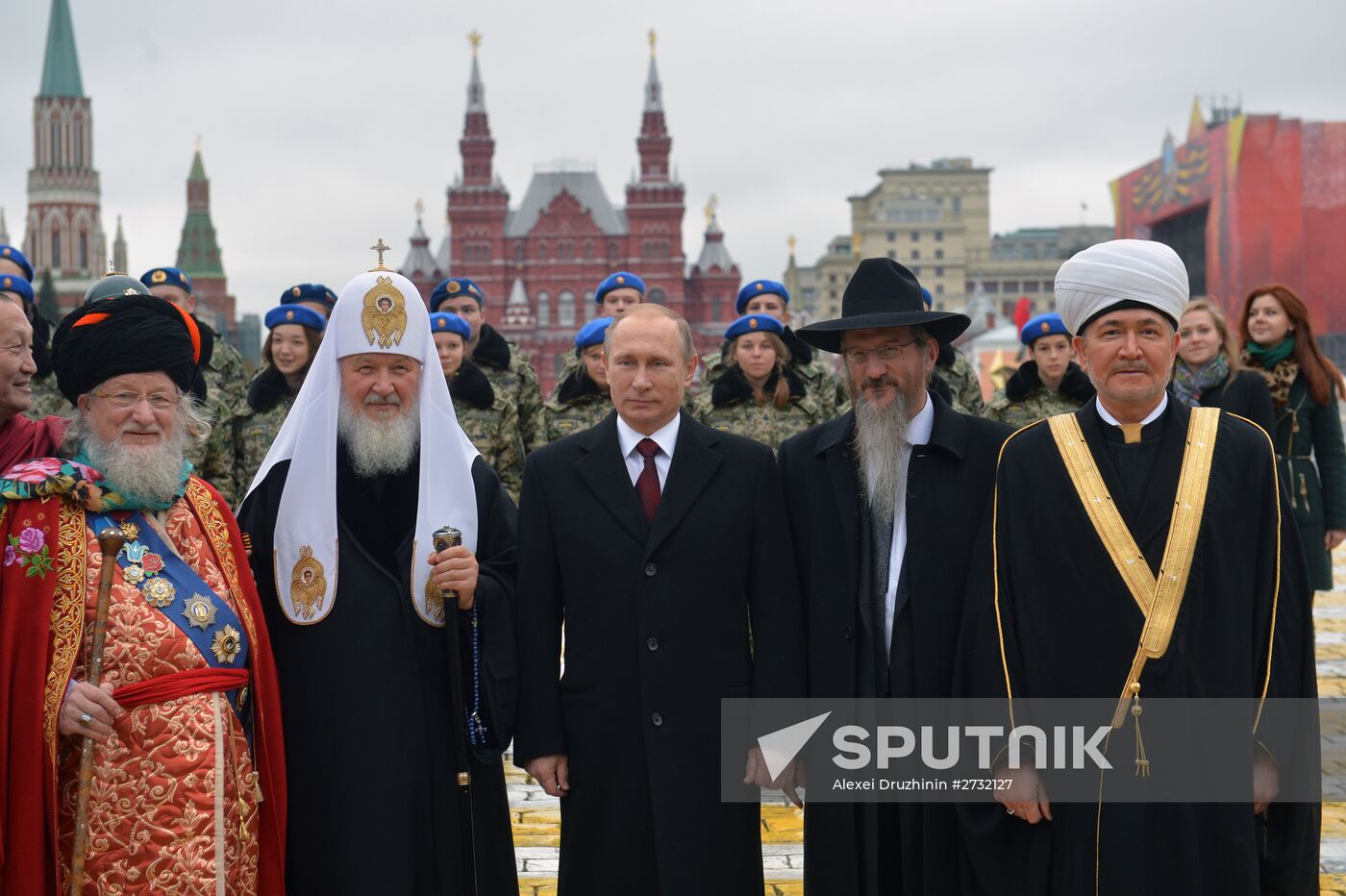 President Putin lays flowers at Minin and Pozharsky monument on Red Square