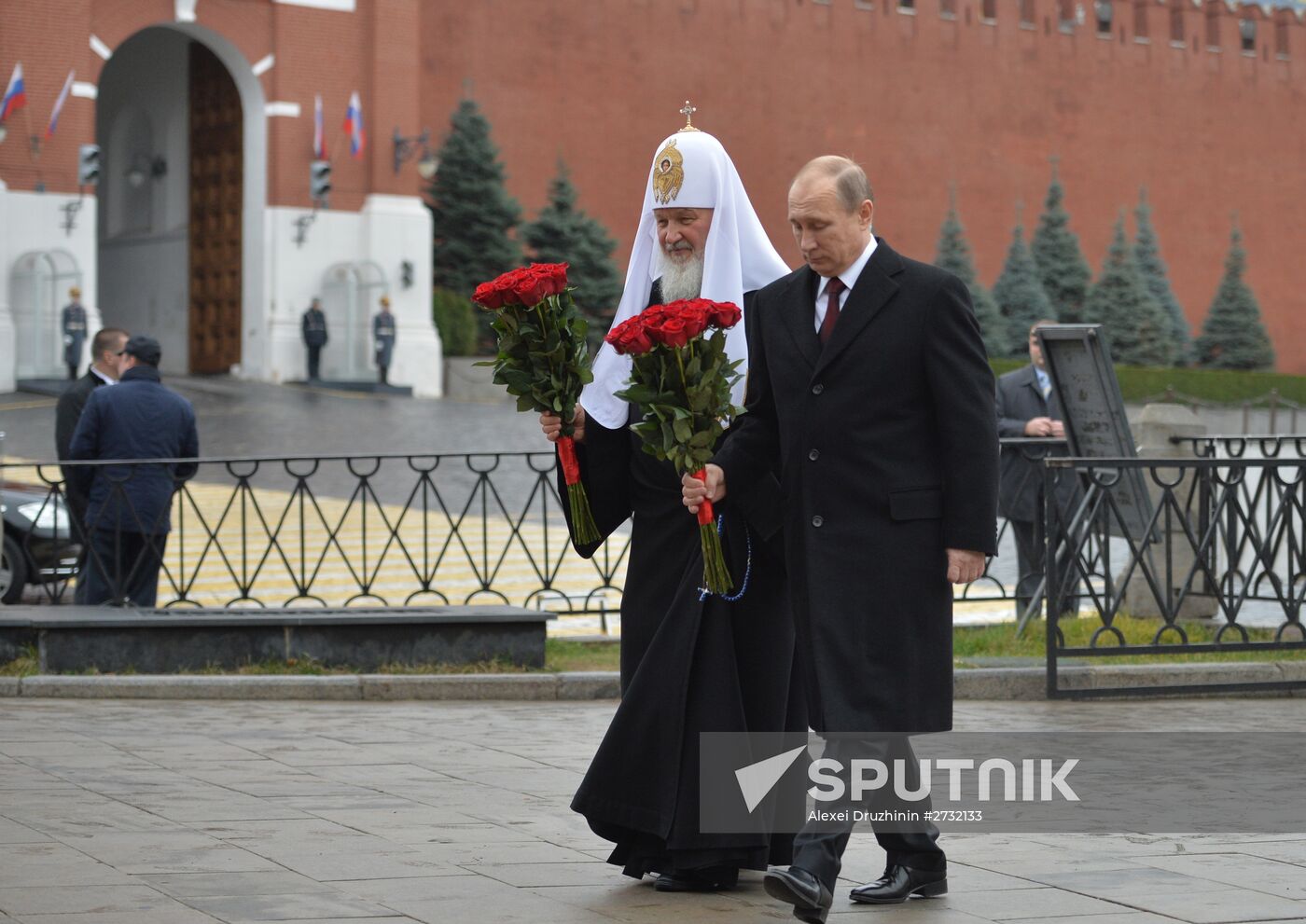 President Putin lays flowers at Minin and Pozharsky monument on Red Square