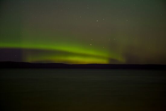 Aurora borealis in Karelia