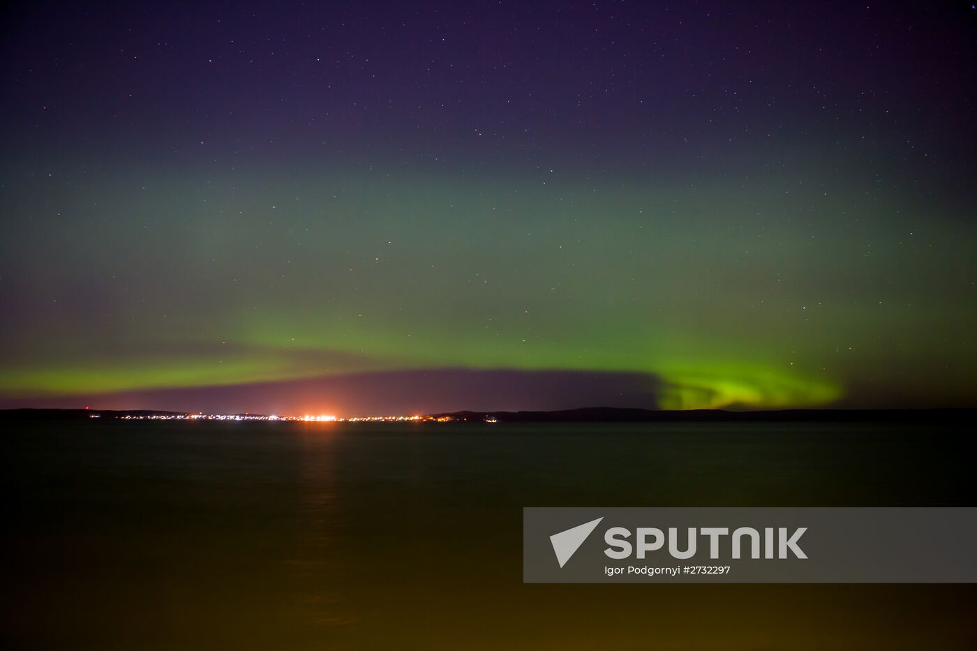 Aurora borealis in Karelia