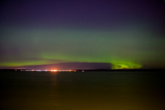 Aurora borealis in Karelia
