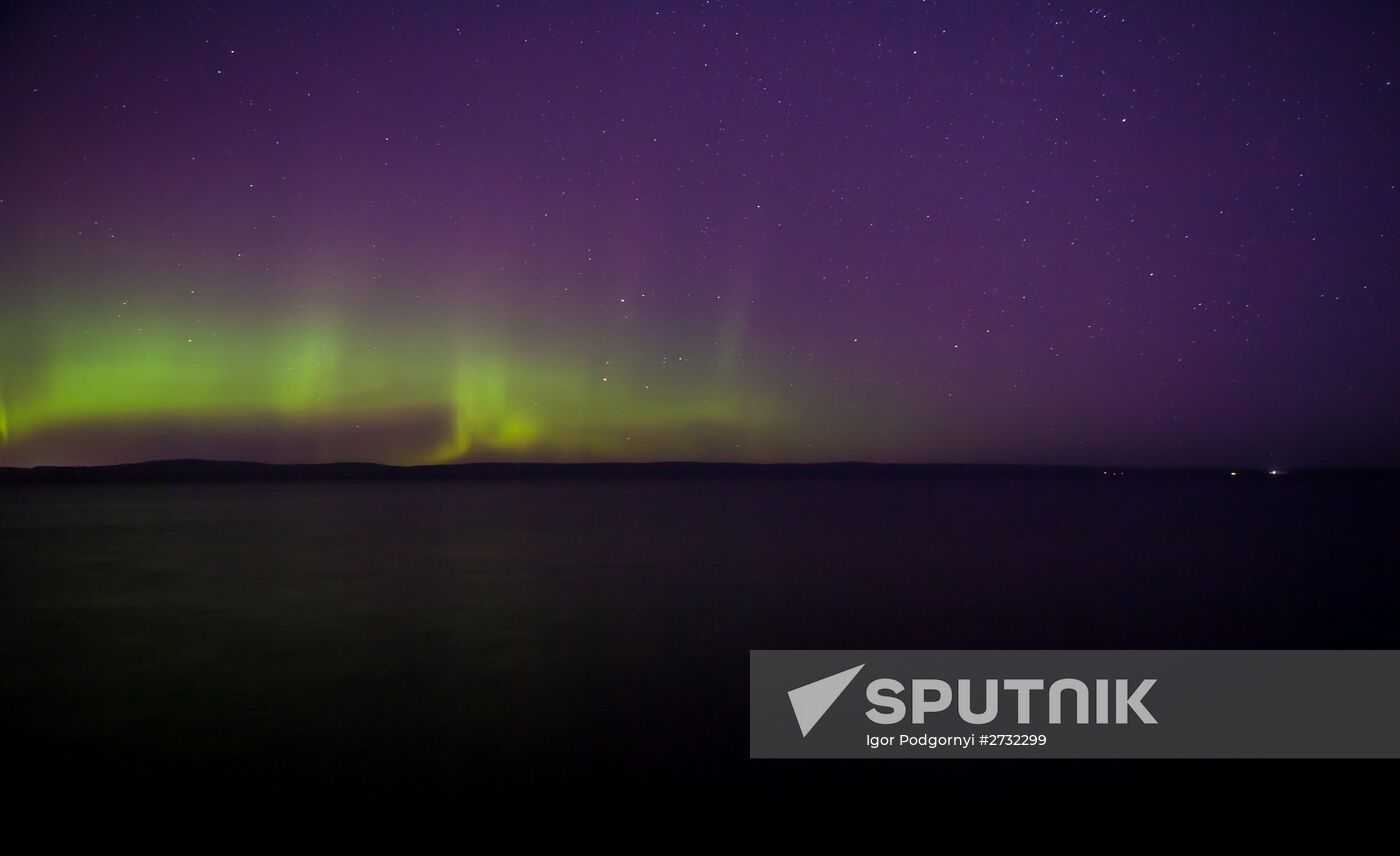 Aurora borealis in Karelia