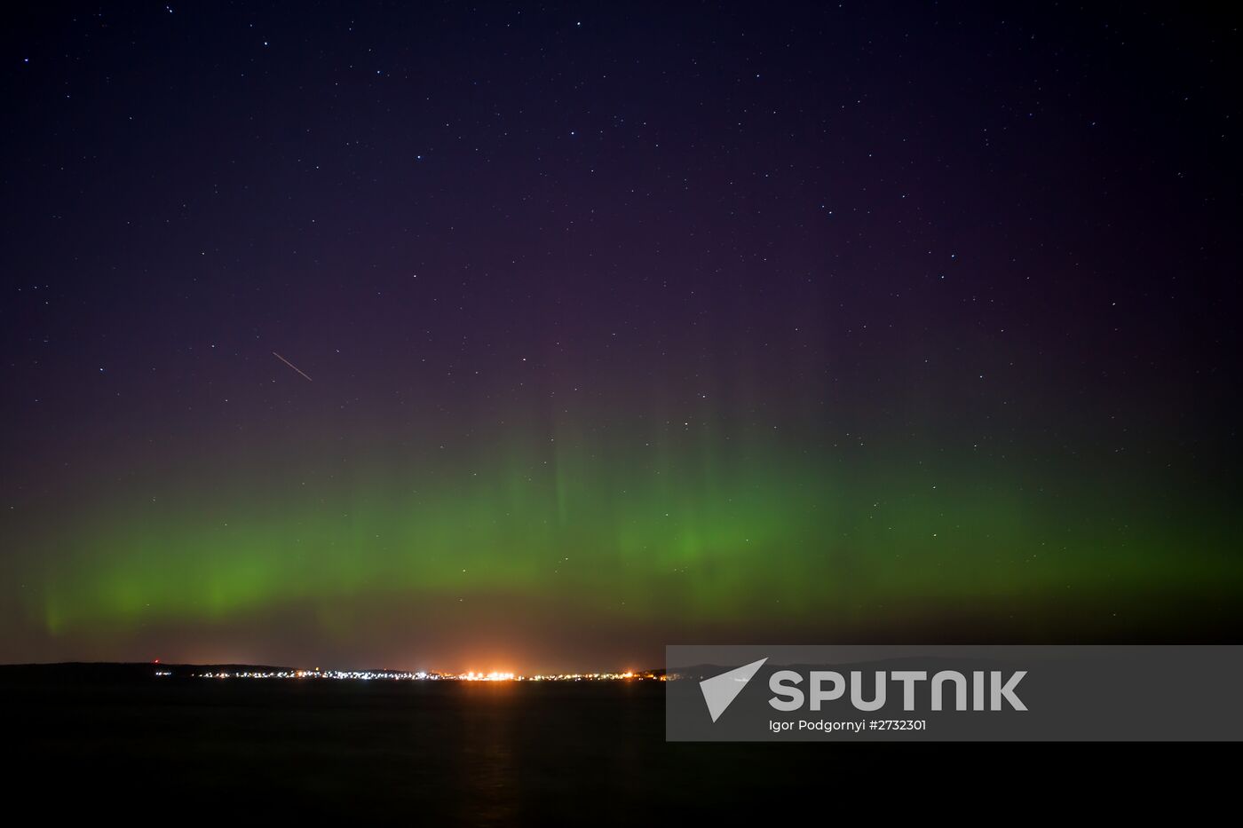 Aurora borealis in Karelia