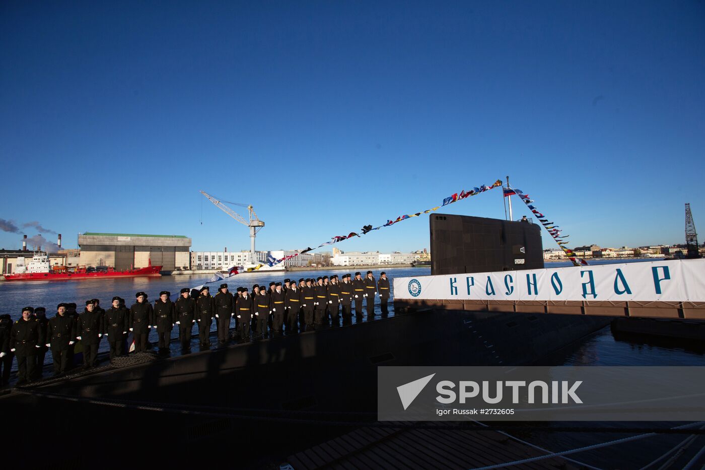 Russian Navy receives submarine Krasnodar