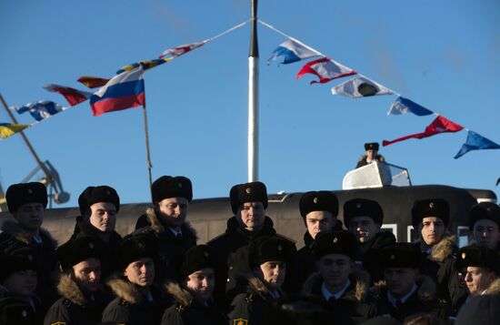 Russian Navy receives submarine Krasnodar