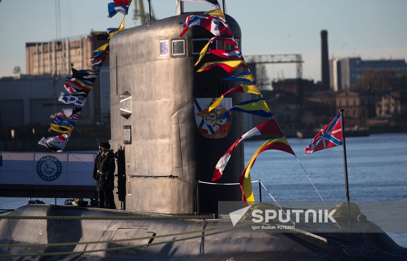 Russian Navy receives submarine Krasnodar