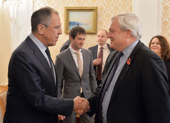 Sergei Lavrov, Russian Foreign Minister, meets with Stephen O'Brien, Under-Secretary-General for Humanitarian Affairs and Emergency Relief.