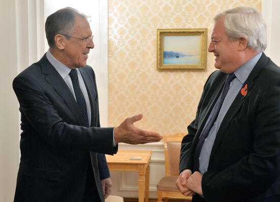 Sergei Lavrov, Russian Foreign Minister, meets with Stephen O'Brien, Under-Secretary-General for Humanitarian Affairs and Emergency Relief.
