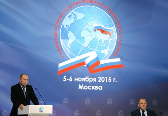 President Putin speaks at plenary session of 5th World Congress of Compatriots