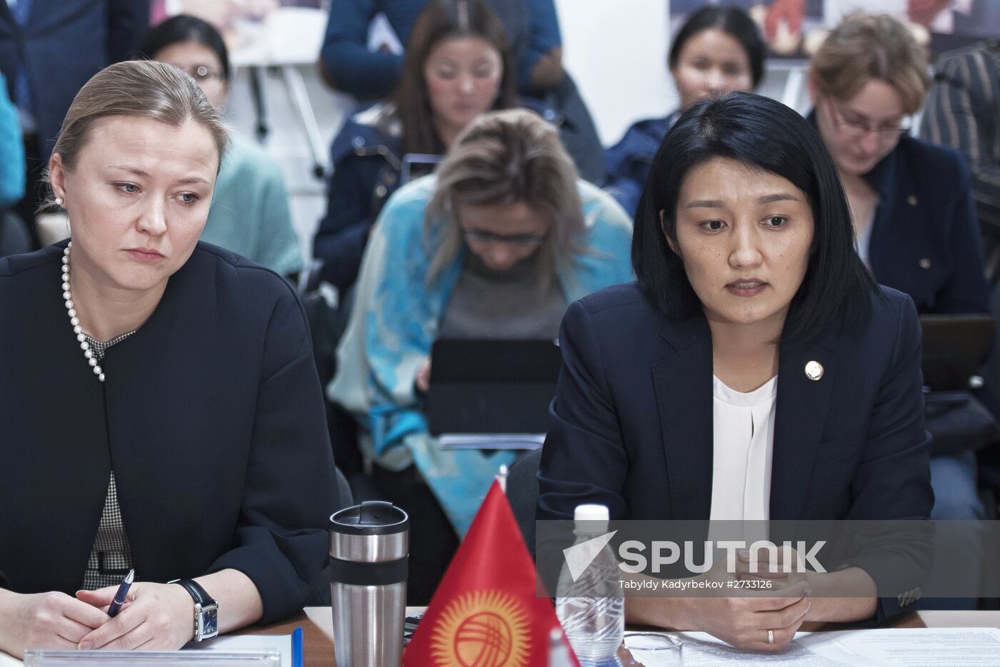 Russian Deputy Finance Minister Storchak meets with Kyrgyz Education Minister Sariyeva