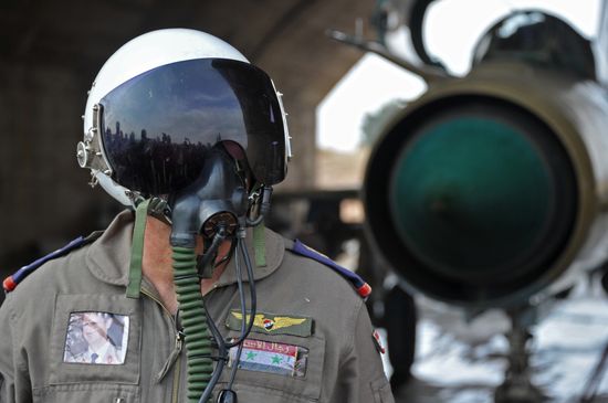 Hama military airbase in Syria