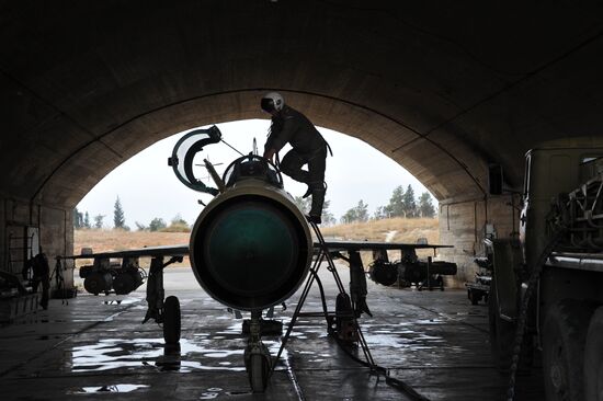 Hama military airbase in Syria