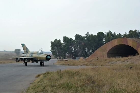 Hama military airbase in Syria