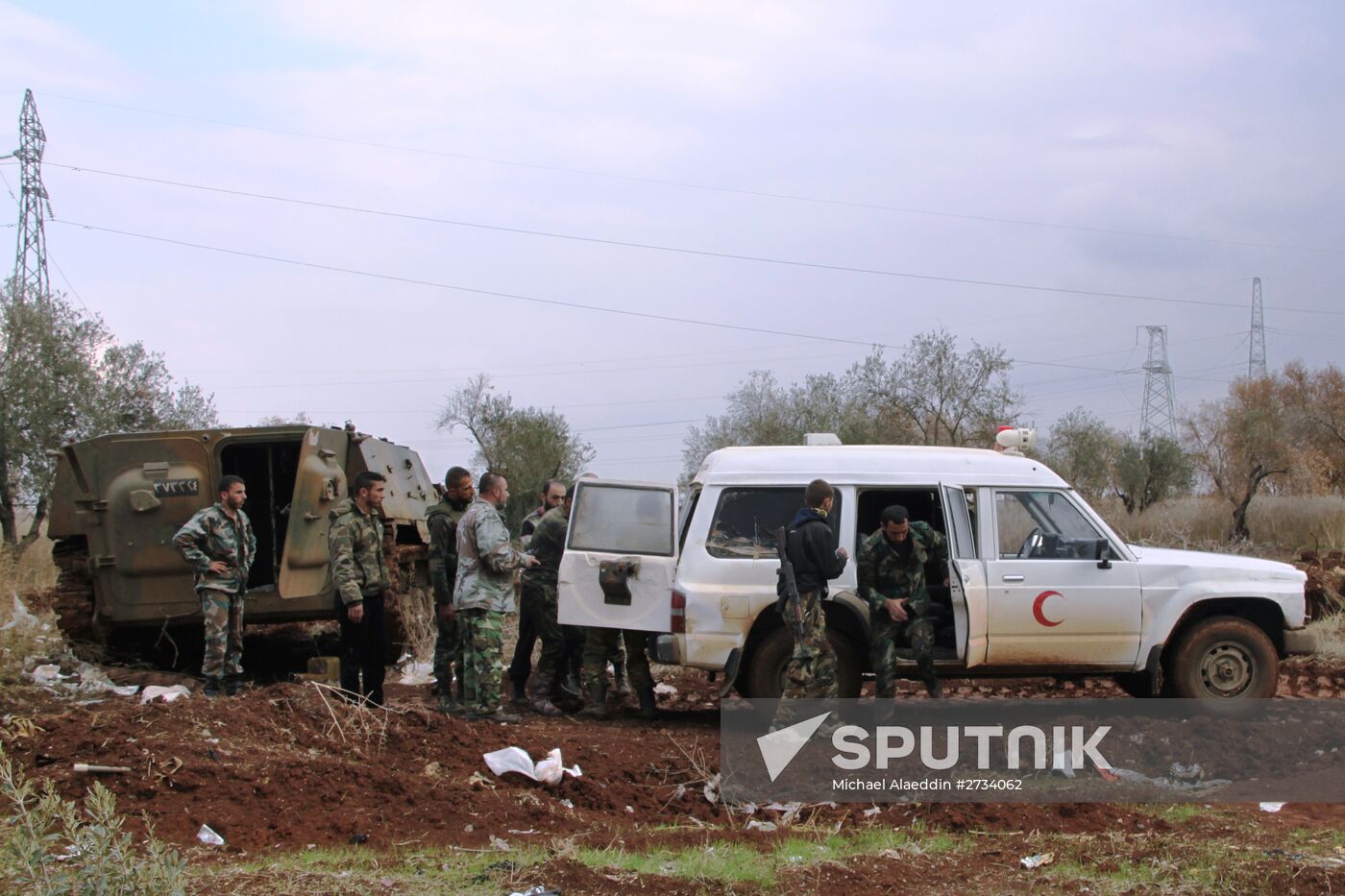 Syrian Army fighters in positions in Al-Shaykh Maskin