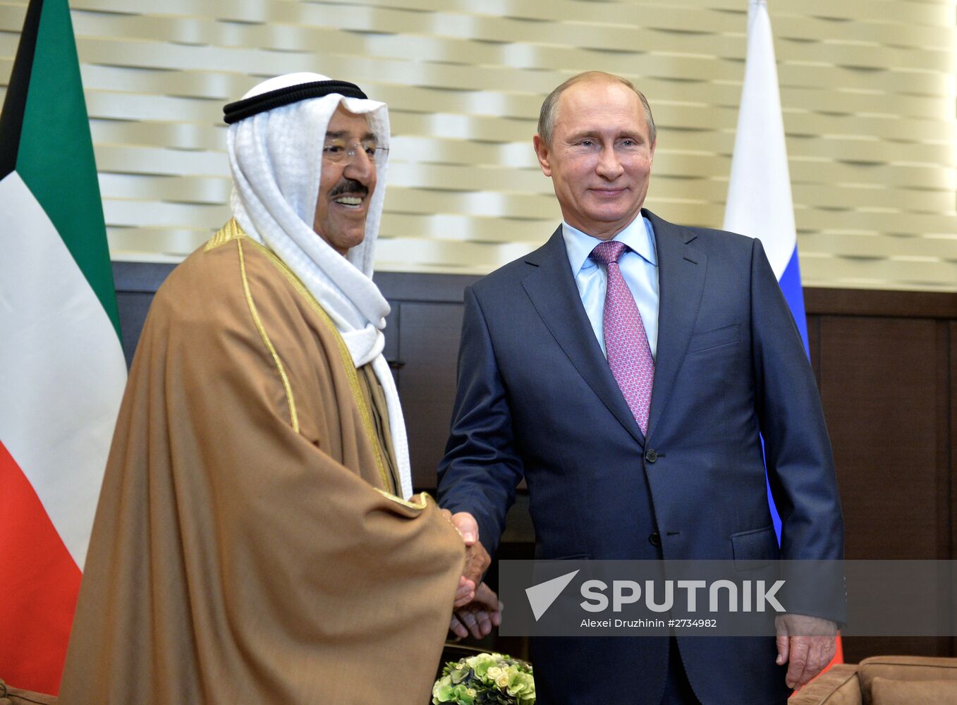 Russian President Vladimir Putin meets with Emir of Kuwait Sabah Al-Ahmad Al-Jaber Al-Sabah