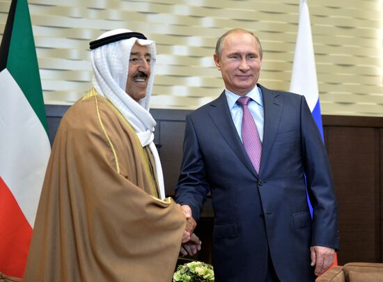 Russian President Vladimir Putin meets with Emir of Kuwait Sabah Al-Ahmad Al-Jaber Al-Sabah