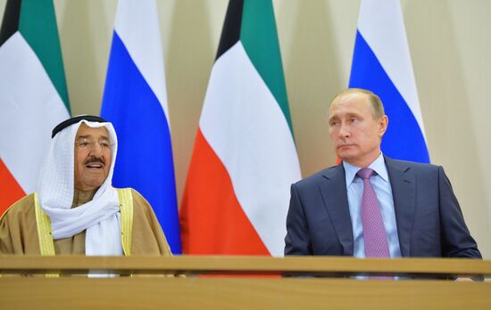 Russian President Vladimir Putin meets with Emir of Kuwait Sabah Al-Ahmad Al-Jaber Al-Sabah