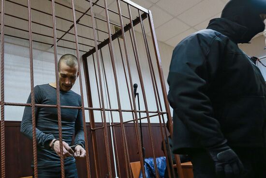 Artist Pyotr Pavlensky at pre-trial detention hearing