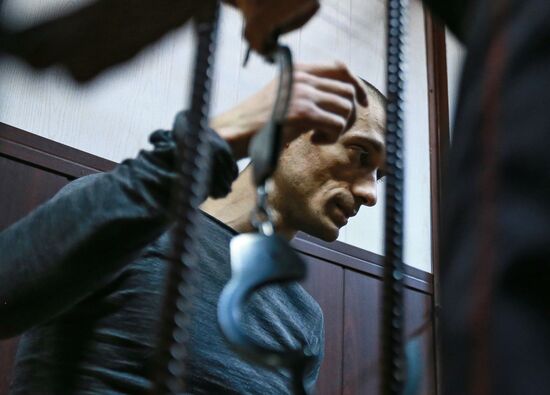 Artist Pyotr Pavlensky at pre-trial detention hearing
