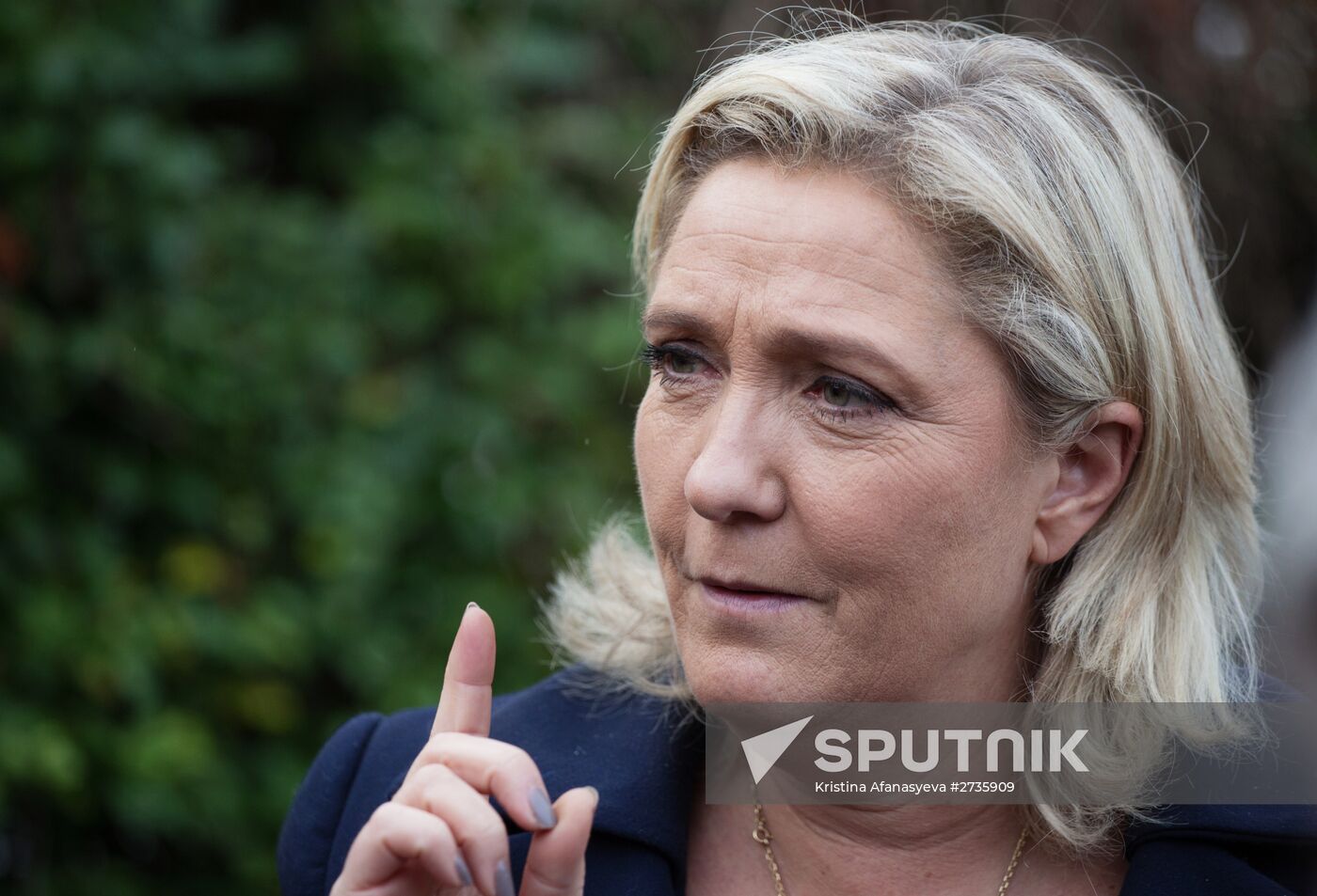 Marine Le Pen meets with voters in the north of France